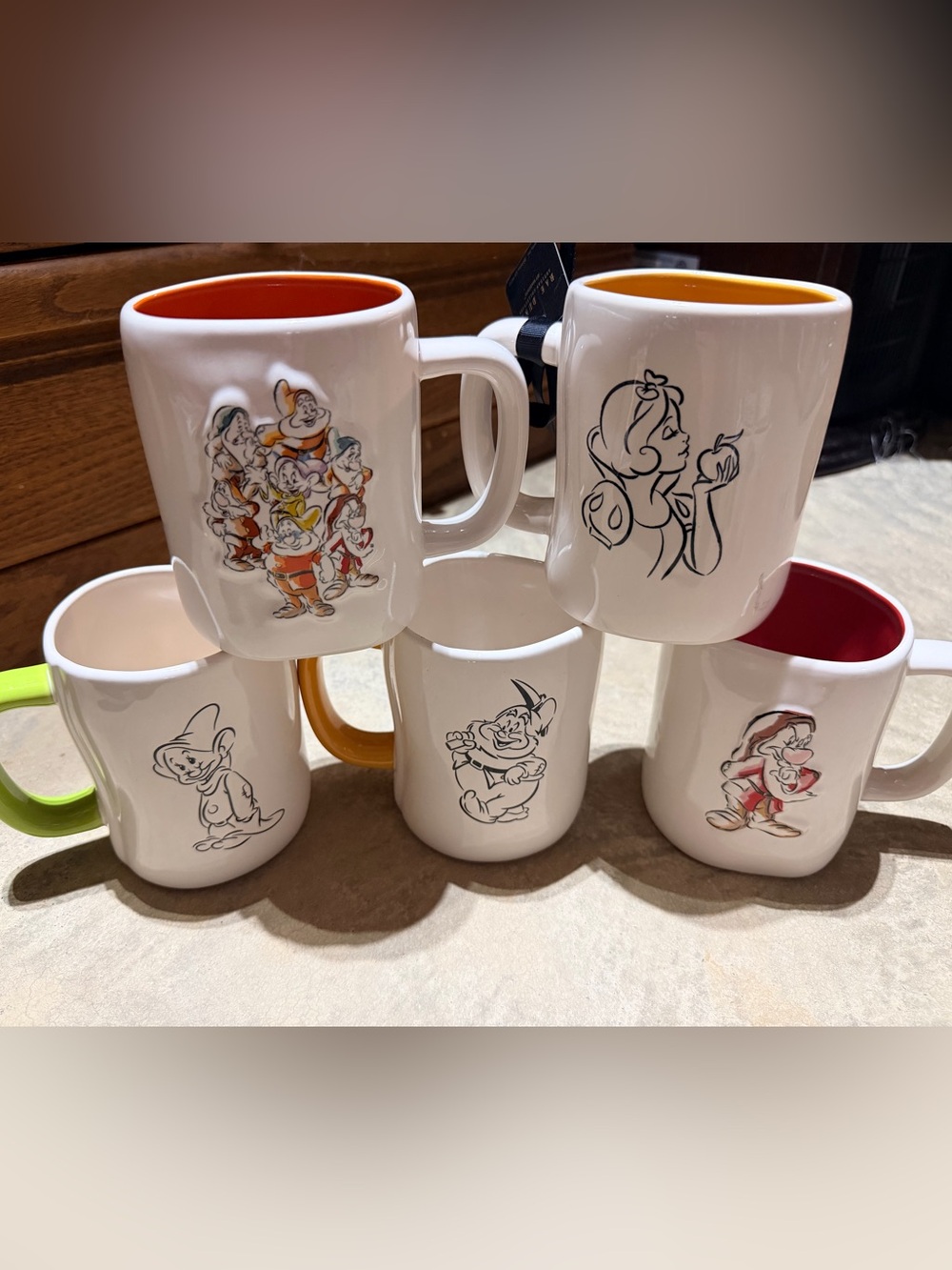 Rae Dunn Snow White & Seven Dwarfs Character Mug Set